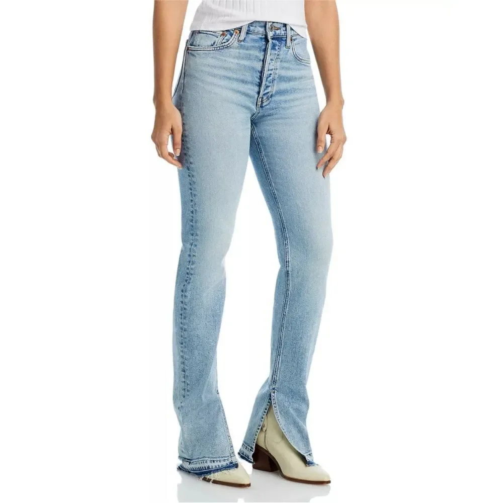 RE/DONE 70S HIGH RISE SKINNY BOOT JEAN in SKID sz 30